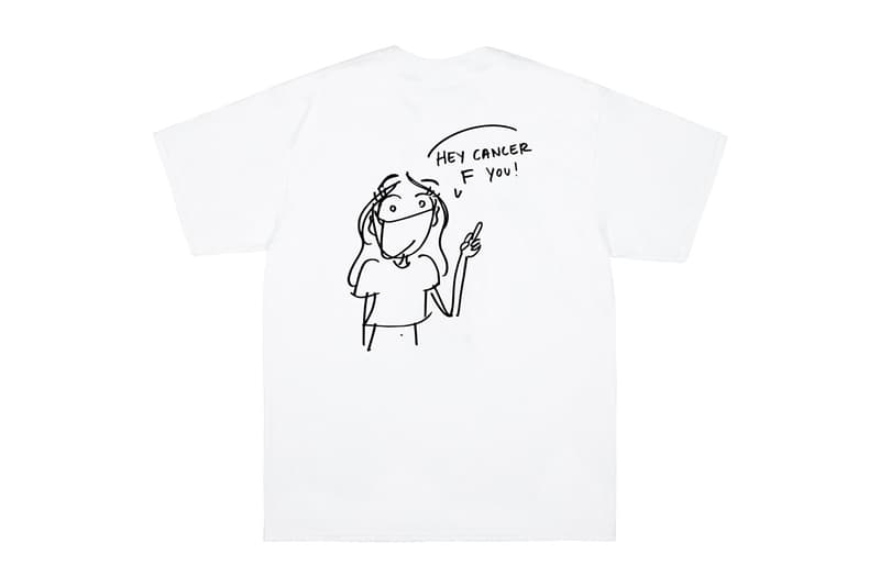 noah Arianna Margulis breast cancer awareness month october 15 2018 drop release date info tee shirt white light blue fuck off graphic print