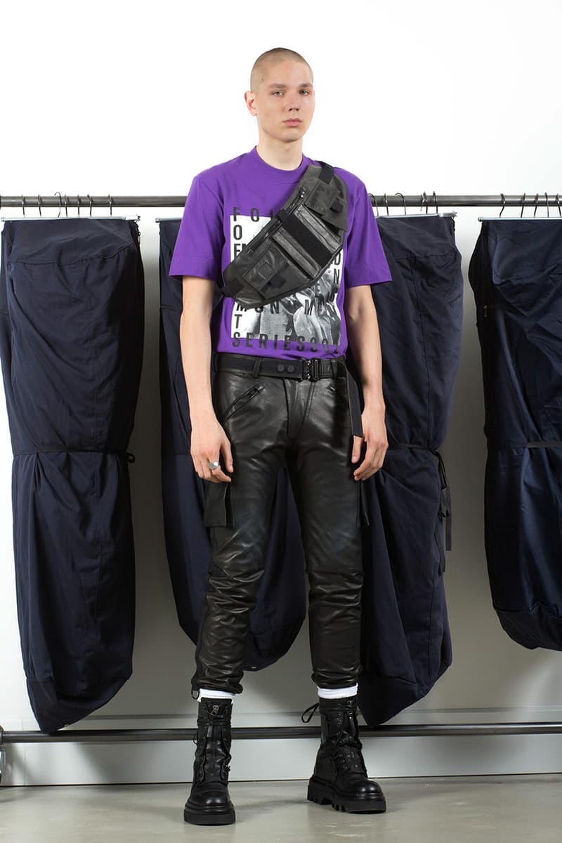 NOMENKLATURA STUDIO alexandre pokhov collection lookbook fall winter 2018 menswer leather pants vest bag hoodie jacket tee shirt nubain japan buy sell release info design