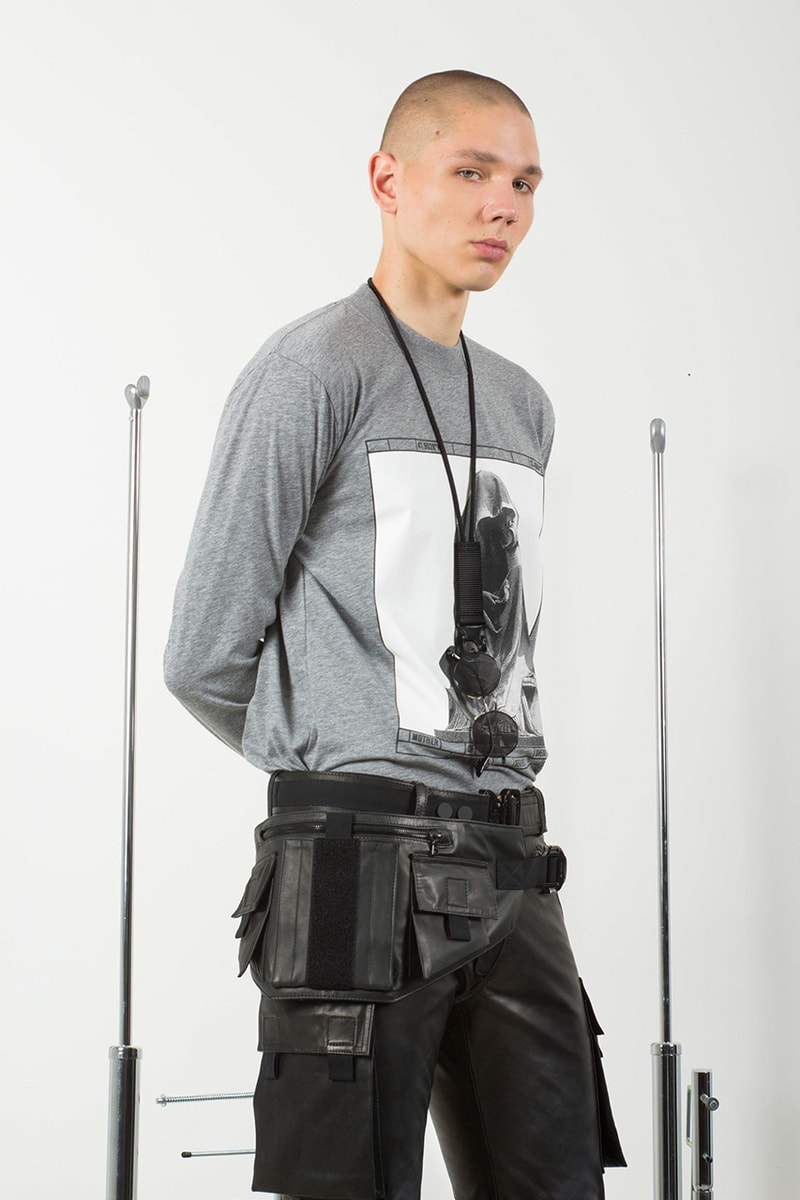 NOMENKLATURA STUDIO alexandre pokhov collection lookbook fall winter 2018 menswer leather pants vest bag hoodie jacket tee shirt nubain japan buy sell release info design