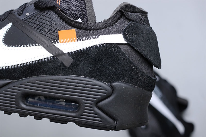 off white nike air max 90 close look black black cone white footwear nike sportswear
