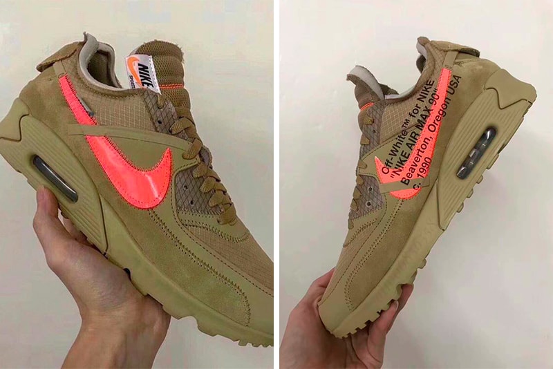 Off-White Nike Air Max 90 Desert Ore First Look Virgil AblohDesert Hyper Jade Bright Mango