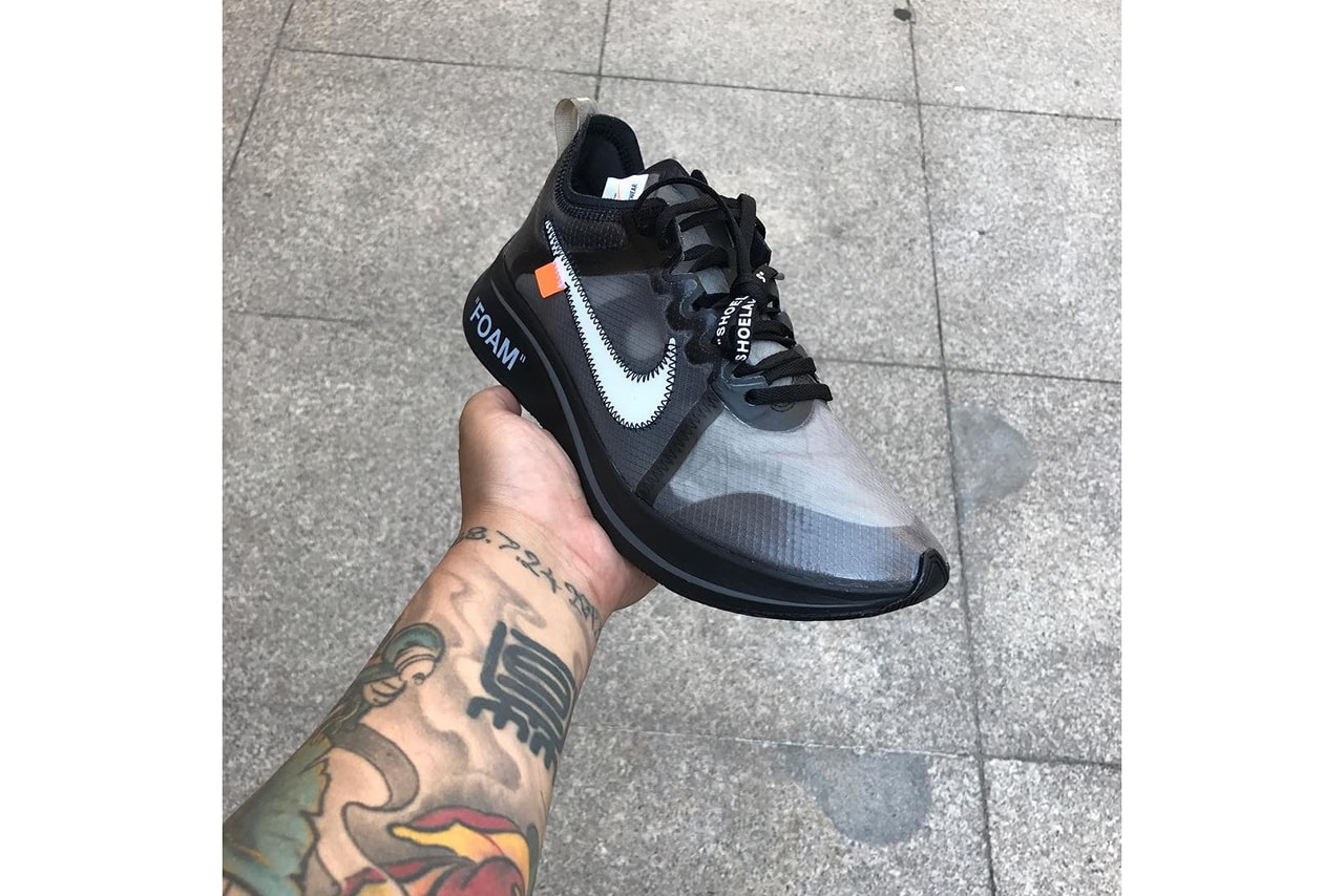 Off-White x Nike Zoom Fly SP Leak Black Pink Colorway Shoes Trainers Kicks Sneakers Cop Purchase Buy