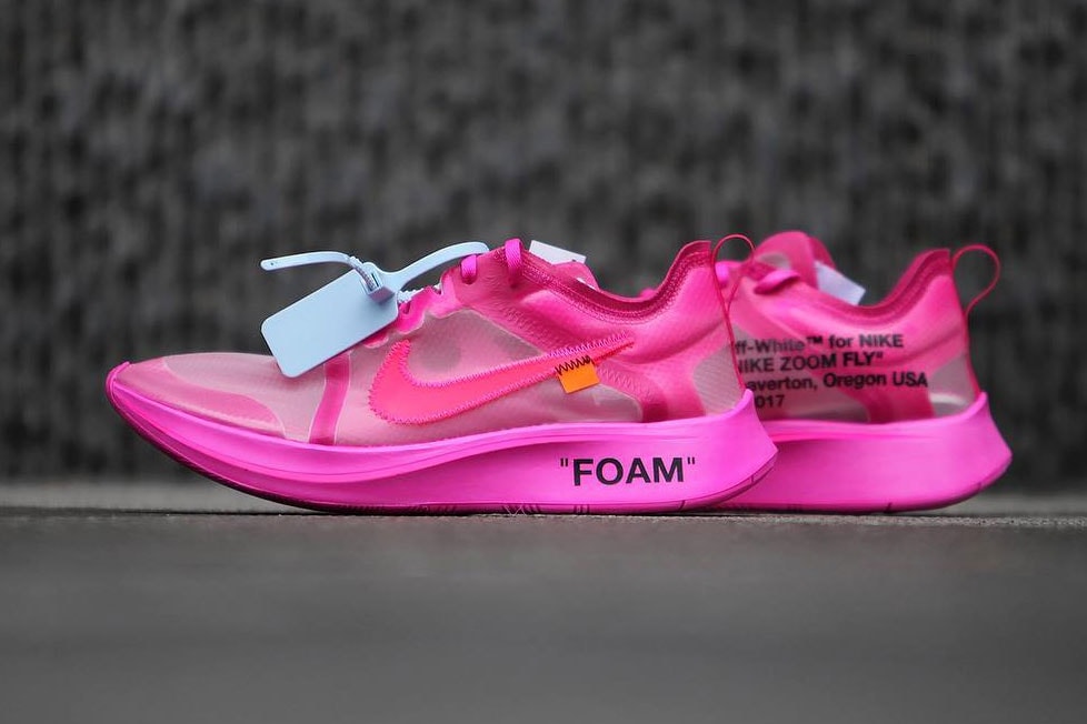 Off-White Nike Zoom Fly SP Closer Look Pink Black Virgil Abloh New Releasing Info Date