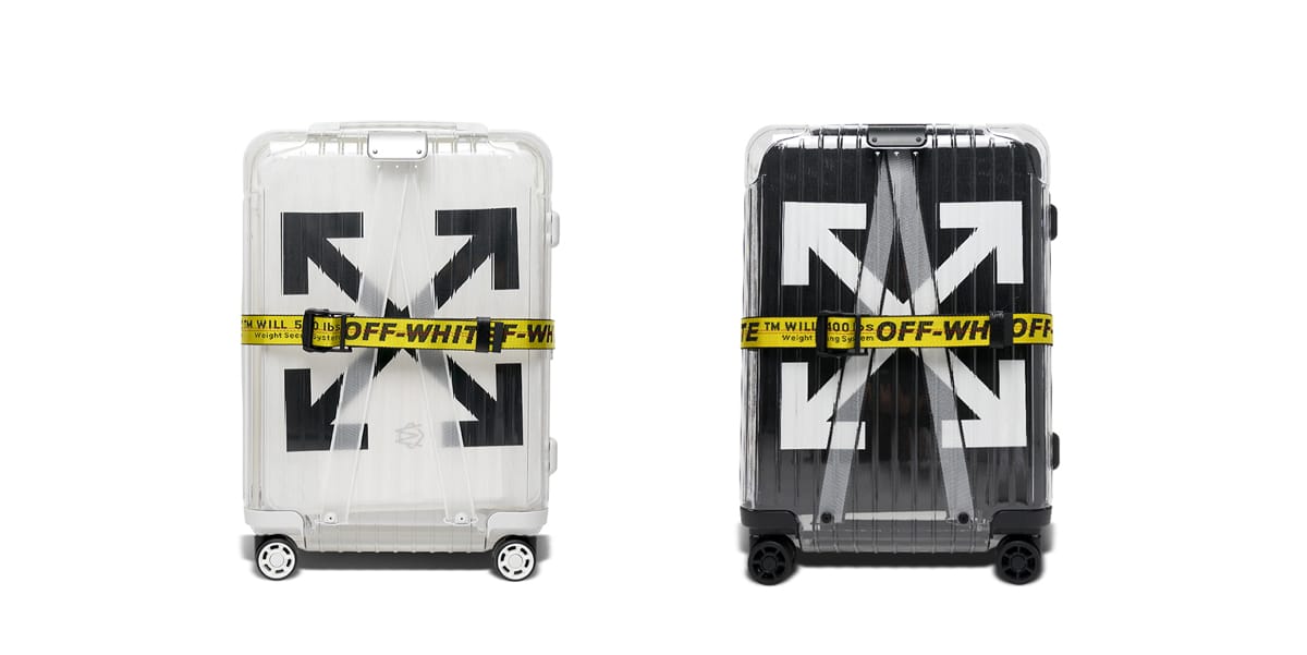 off white transparent luggage