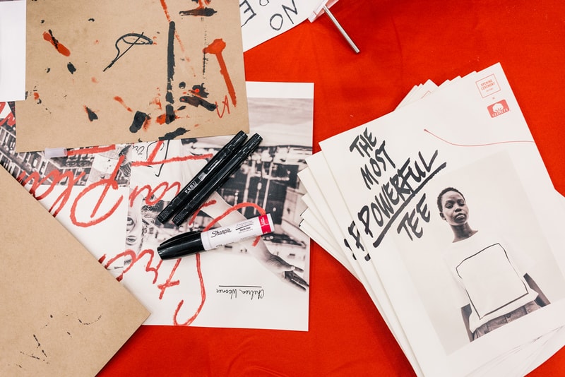 Opening Ceremony x Cotton Pop-Up Recap nyc new york city white t-shirt box logo art Gianni Lee black marker tees 