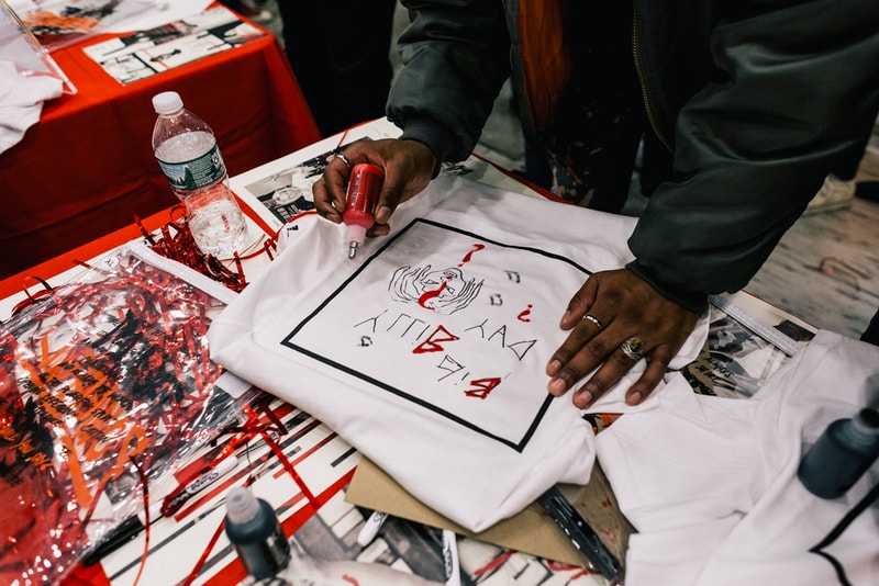 Opening Ceremony x Cotton Pop-Up Recap nyc new york city white t-shirt box logo art Gianni Lee black marker tees 