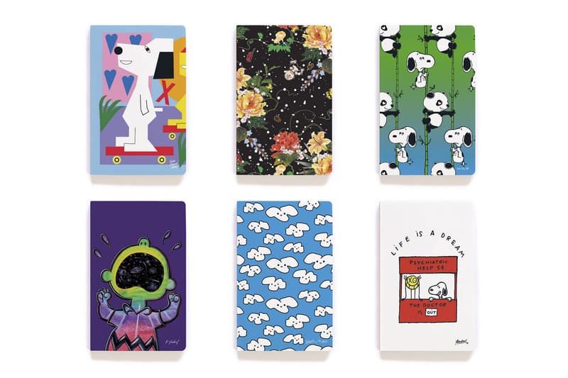 'Peanuts' x Browns Collection Huf Pintrill charlie brown snoopy corkcicle tote bag skateboard deck denik notepad André Saraiva x Mr. A, Nina Chanel Abney, Tomokazu Matsuyama, Kenny Scharf FriendsWithYou