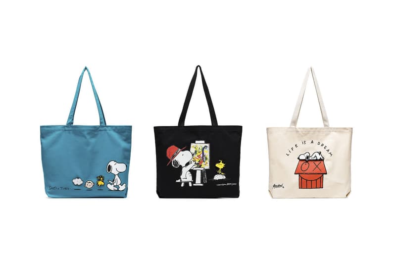 'Peanuts' x Browns Collection Huf Pintrill charlie brown snoopy corkcicle tote bag skateboard deck denik notepad André Saraiva x Mr. A, Nina Chanel Abney, Tomokazu Matsuyama, Kenny Scharf FriendsWithYou