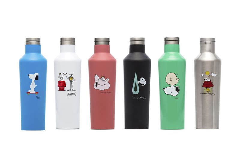 'Peanuts' x Browns Collection Huf Pintrill charlie brown snoopy corkcicle tote bag skateboard deck denik notepad André Saraiva x Mr. A, Nina Chanel Abney, Tomokazu Matsuyama, Kenny Scharf FriendsWithYou
