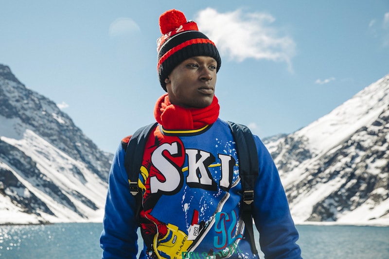 Polo Ralph Lauren Downhill Skier Lookbook collection outerwear jackets knit sweaters pants beanies bags 