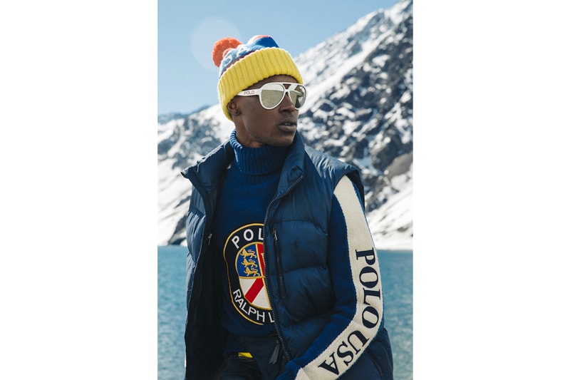 Polo Ralph Lauren Downhill Skier Lookbook collection outerwear jackets knit sweaters pants beanies bags 