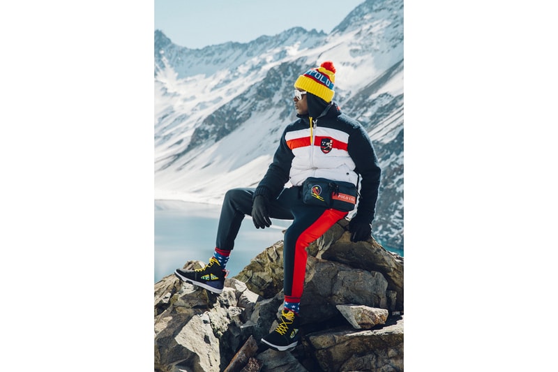Polo Ralph Lauren Downhill Skier Lookbook collection outerwear jackets knit sweaters pants beanies bags 