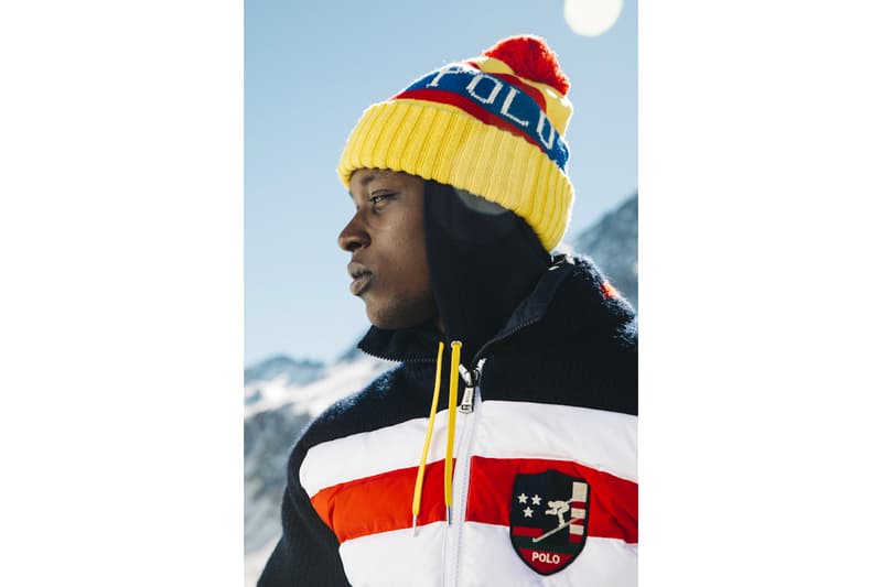 Polo Ralph Lauren Downhill Skier Lookbook collection outerwear jackets knit sweaters pants beanies bags 