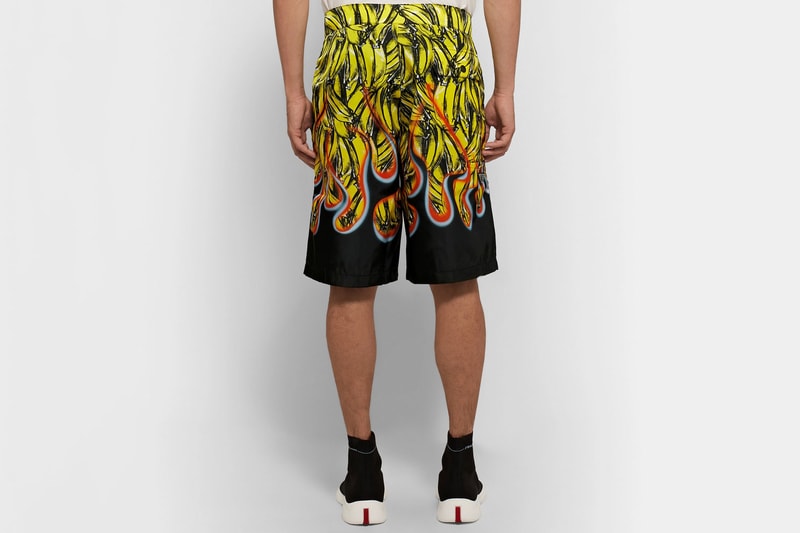 prada flame banana nylon swim shorts 2018 fashion yellow black red orange blue