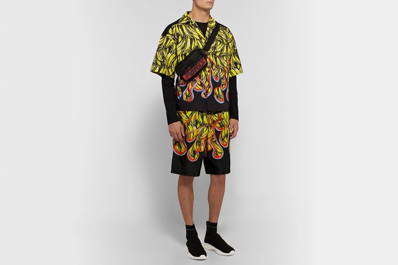 prada flame banana nylon swim shorts 2018 fashion yellow black red orange blue