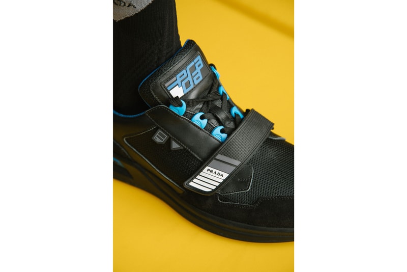 Prada Mechano FW18 Lookbook sneaker cloud bust sneaker luxury high fashion italy orange green blue colorways