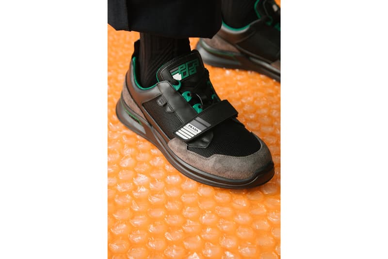 Prada Mechano FW18 Lookbook sneaker cloud bust sneaker luxury high fashion italy orange green blue colorways