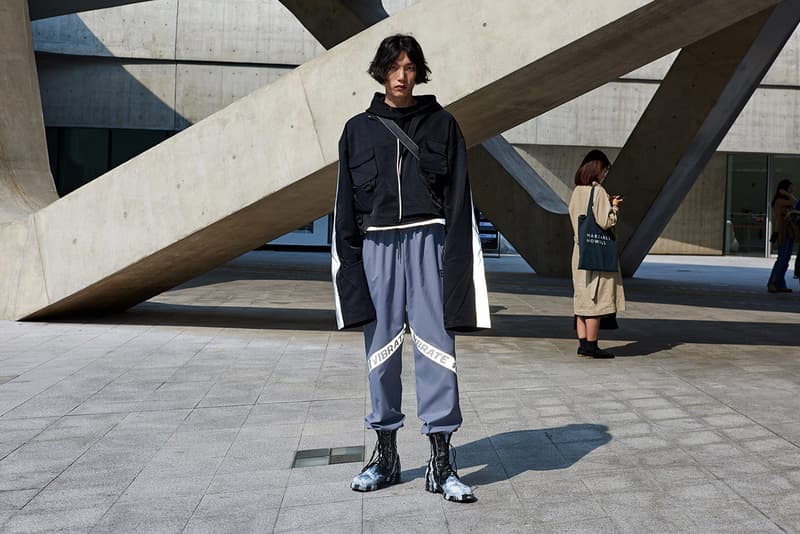 Seoul Fashion Week Spring/Summer 2019 Street-Style Part 1 Prada Raf Simons Joy Division Custom Denim Alyx Accessories Balenciaga A-COLD-WALL* ACW Undercover Chanel Thrasher Supreme Off-White x Nike "Spooky Pack" Blazer