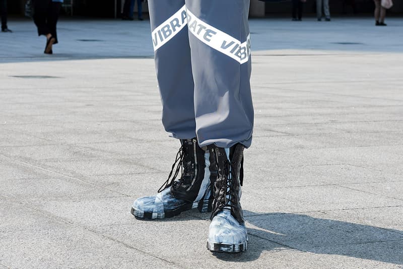 Seoul Fashion Week Spring/Summer 2019 Street-Style Part 1 Prada Raf Simons Joy Division Custom Denim Alyx Accessories Balenciaga A-COLD-WALL* ACW Undercover Chanel Thrasher Supreme Off-White x Nike "Spooky Pack" Blazer