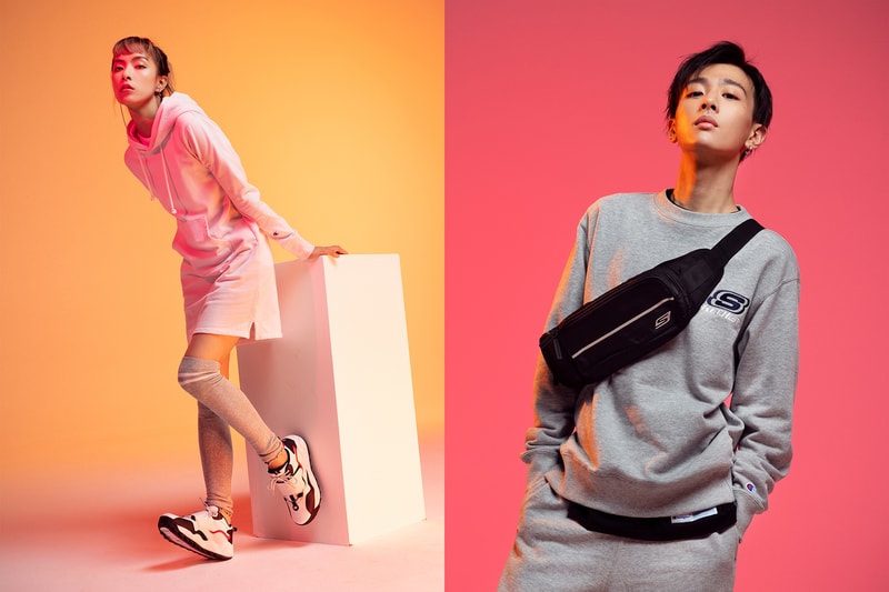 Skechers x Champion Clothing Collaboration 2018 Leisurewear Sportswear Street Style Chunky Sneakers 90s 