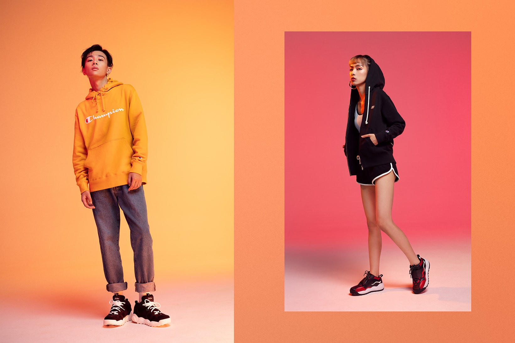 Skechers x Champion Clothing Collaboration 2018 Leisurewear Sportswear Street Style Chunky Sneakers 90s 