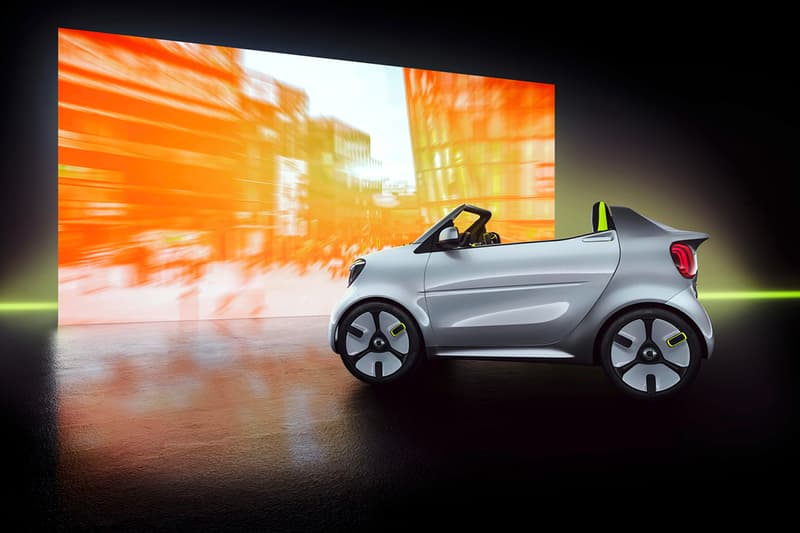 Smart Car Forease Concept Car electric car Mercedes Benz metallic white silver steam green