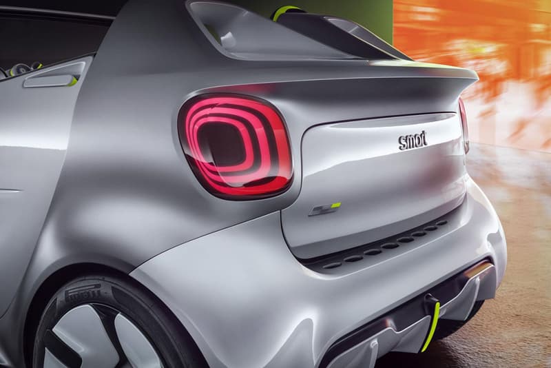 Smart Car Forease Concept Car electric car Mercedes Benz metallic white silver steam green