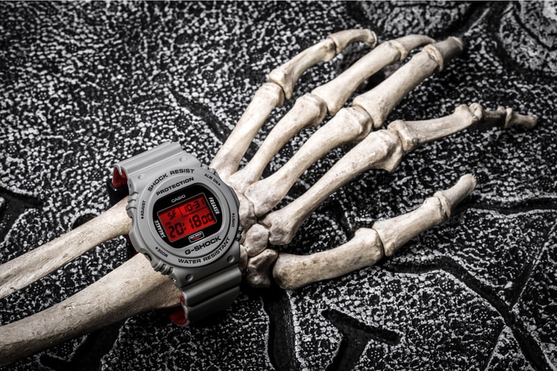 Sneaker Freaker x G-SHOCK "Redback" DW-5700 watch collaboration halloween design skeleton purchase release date 