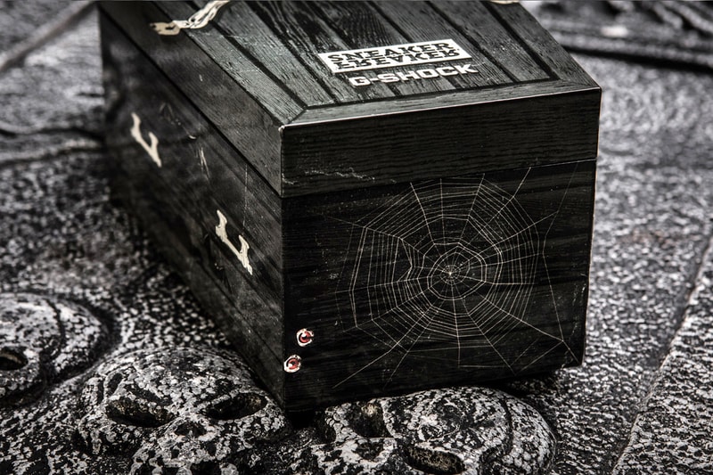 Sneaker Freaker x G-SHOCK "Redback" DW-5700 watch collaboration halloween design skeleton purchase release date 