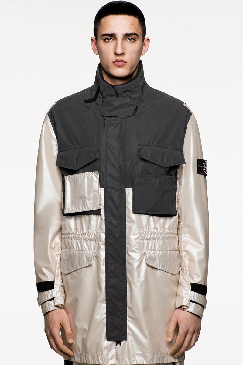 Stone Island Fall Winter 2018 Iridescent Capsule Collection Reflex Matte Fleece Pullover Sweater Jacket Pants