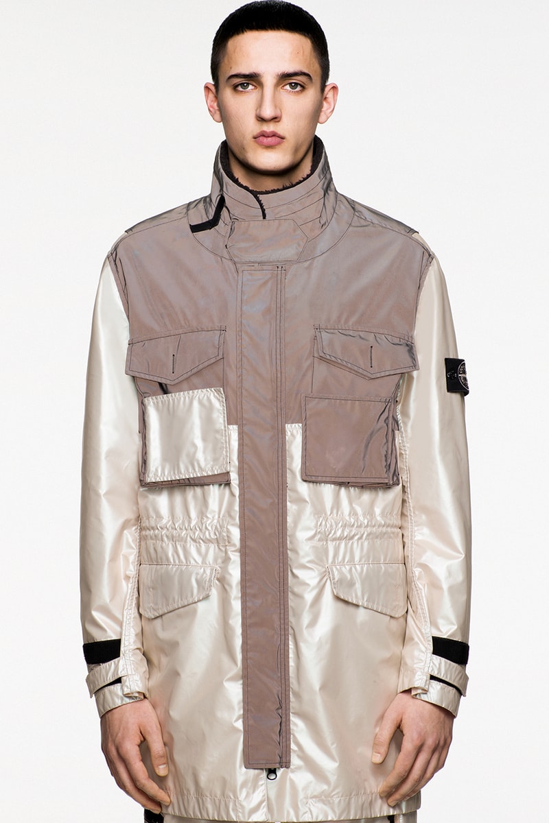 Stone Island Fall Winter 2018 Iridescent Capsule Collection Reflex Matte Fleece Pullover Sweater Jacket Pants