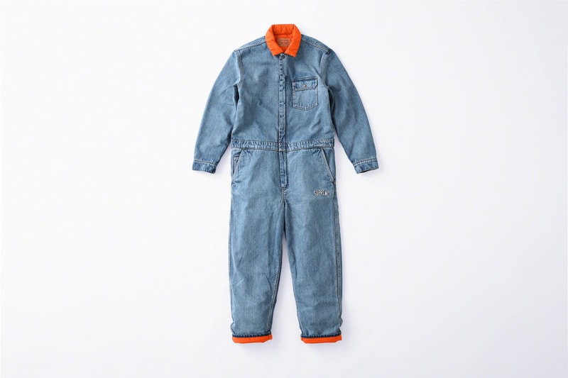 supreme levis fall winter 2018 collection collaboration exclusive Quilted Reversible Trucker Jacket denim coveralls stonewashed november 1 3 2018 release date info drop colorways orange blue black logo green pink lining