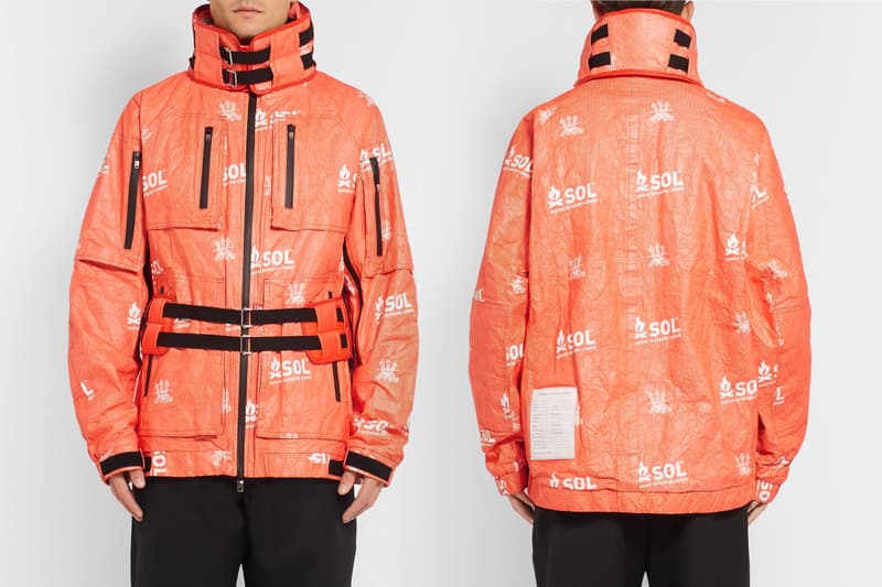 TAKAHIROMIYASHITA TheSoloIst. Printed Tyvek Shell Hooded Jacket Orange SOL Survive Outdoors Longer