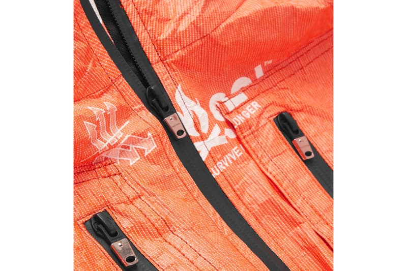 TAKAHIROMIYASHITA TheSoloIst. Printed Tyvek Shell Hooded Jacket Orange SOL Survive Outdoors Longer