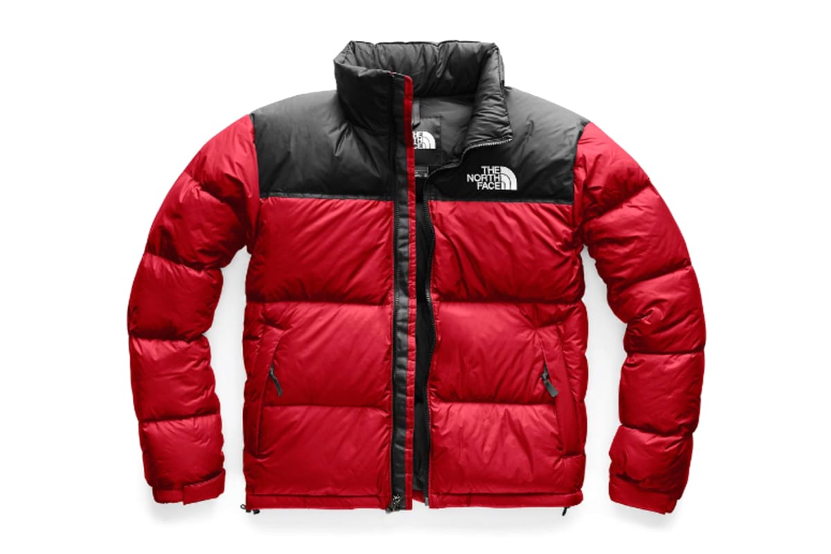 grey north face puffer