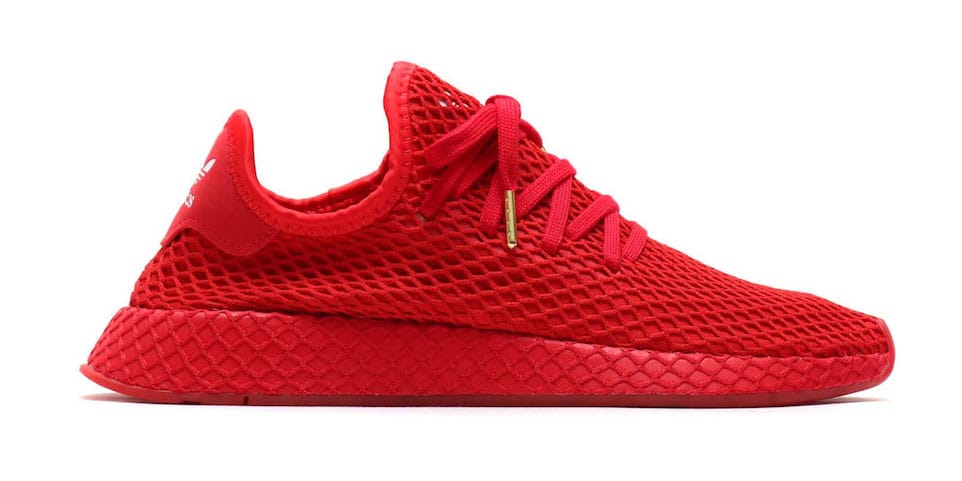 atmos x adidas Deerupt All-Red Release 
