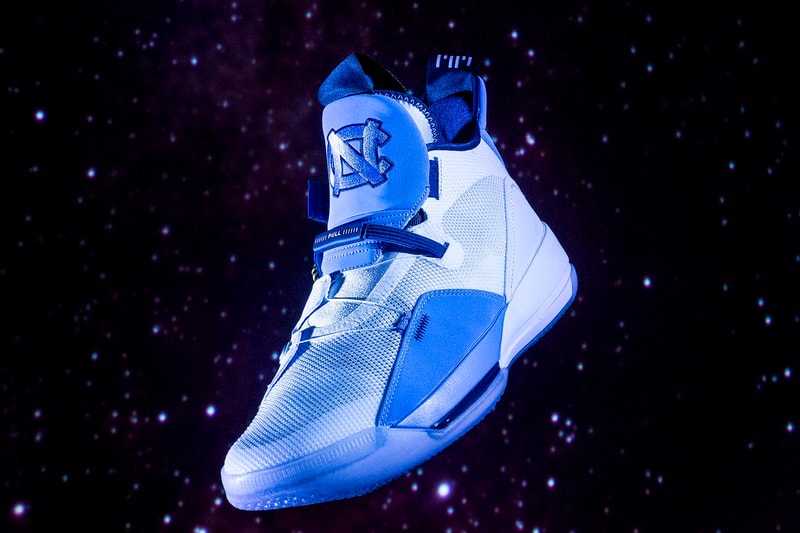 unc tar heels air jordan 33 pe 2018 footwear jordan brand white university of north carolina blue