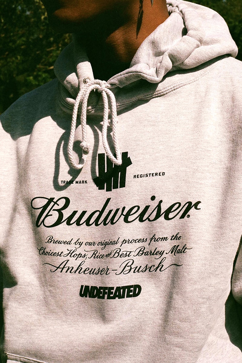 UNDEFEATED Budweiser shanghai Apparel Collaboration cans caps t-shirts hoodies crewnecks merch