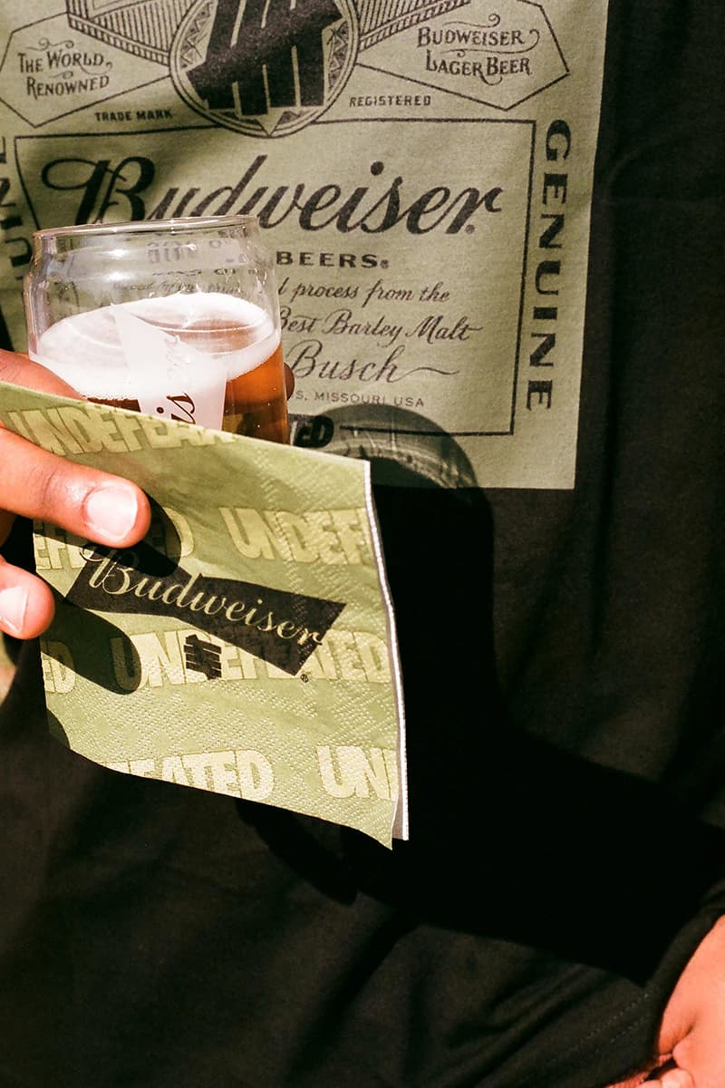 UNDEFEATED Budweiser shanghai Apparel Collaboration cans caps t-shirts hoodies crewnecks merch