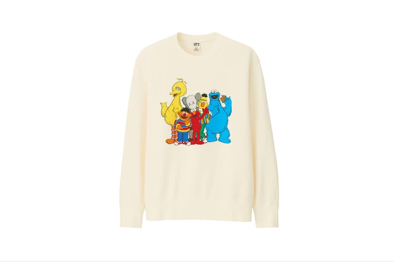 KAWS Uniqlo UT Sesame Street plushies toy t-shirt hoodie sweatshirt box graphics bert ernie companion big bird