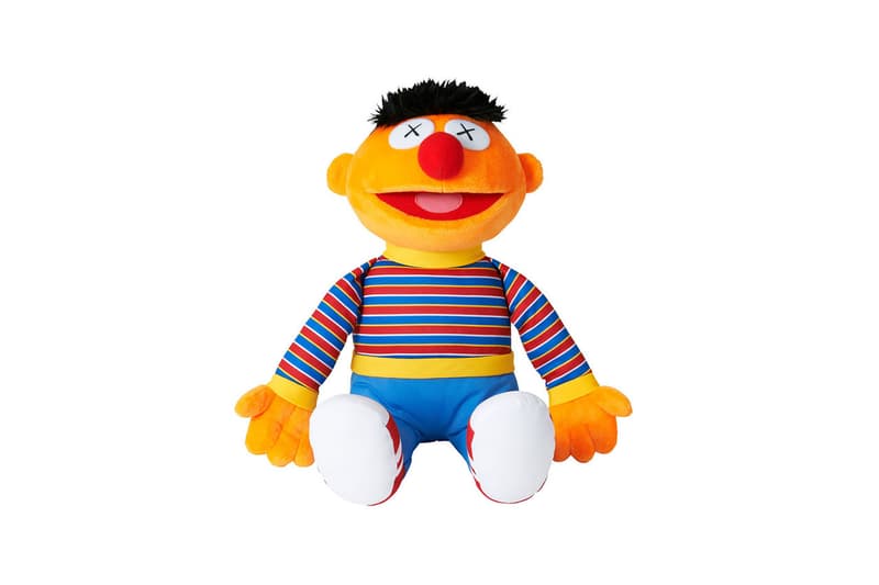 KAWS Uniqlo UT Sesame Street plushies toy t-shirt hoodie sweatshirt box graphics bert ernie companion big bird
