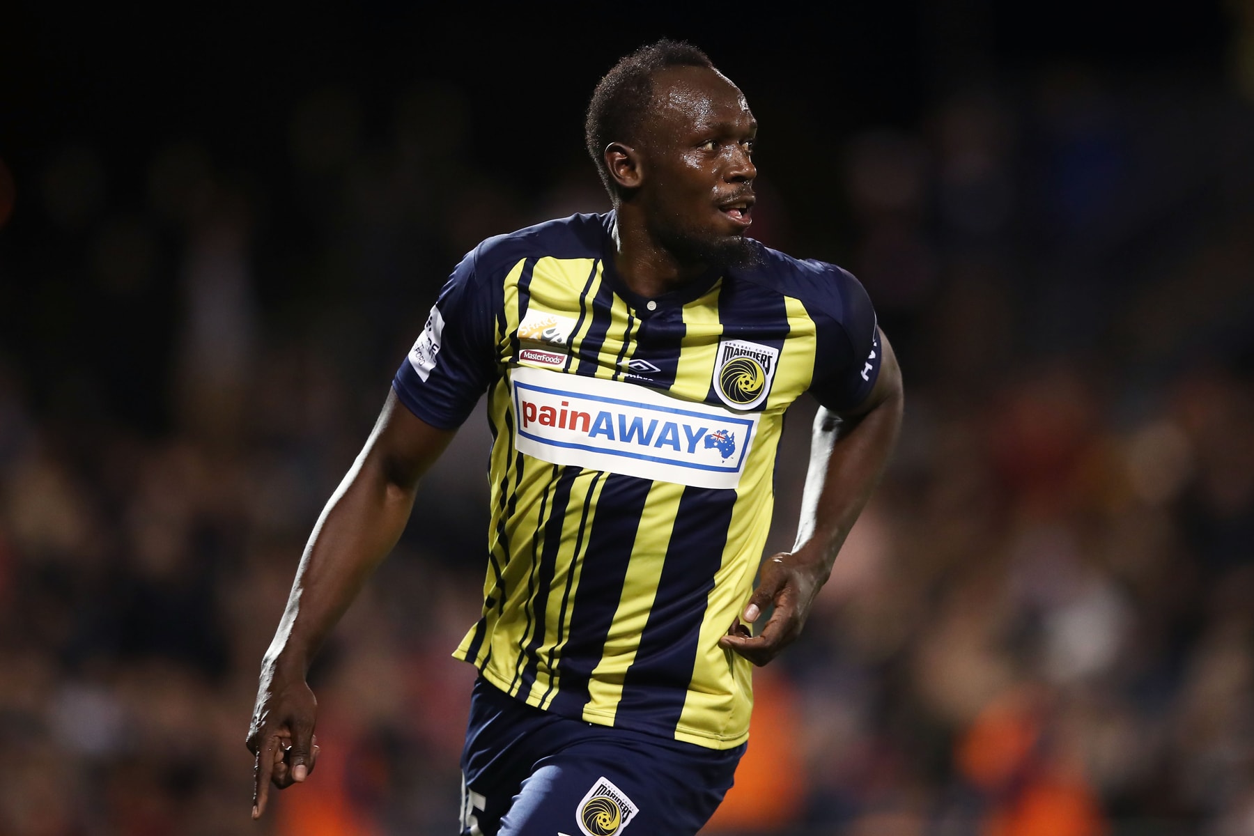 Usain Bolt Two Goals First Full Pro Soccer Match Central Coast Mariners Pre season unsigned Football