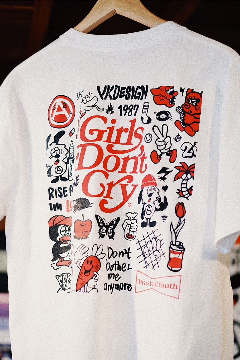 Verdy HYPEBEAST Magazine Issue 23 Tee exclusive collaboration design print pattern wasted youth girls dont cry