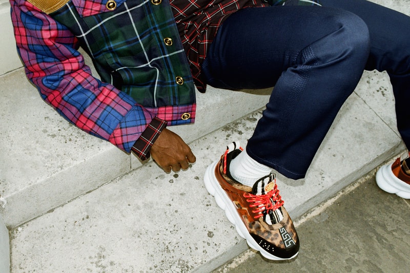 Versace Chain Reaction Sneaker Fall/Winter 2018 Collection Editorial London - NEEDS MORE KEYWORDS