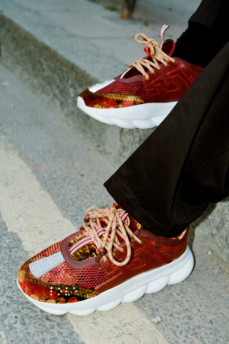 Versace Chain Reaction Sneaker Fall/Winter 2018 Collection Editorial London - NEEDS MORE KEYWORDS