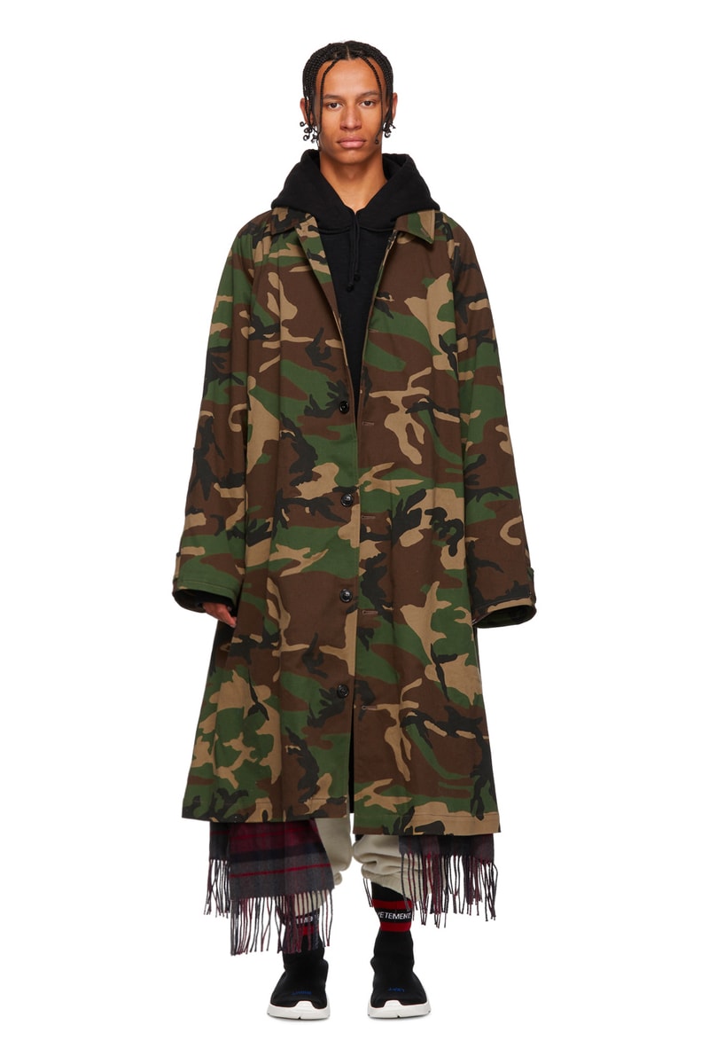 Vetements Fall Winter 2018 Camo Scarf Trench Coat plaid release info jackets military
