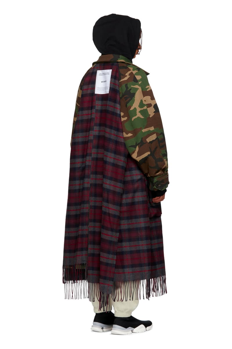Vetements Fall Winter 2018 Camo Scarf Trench Coat plaid release info jackets military