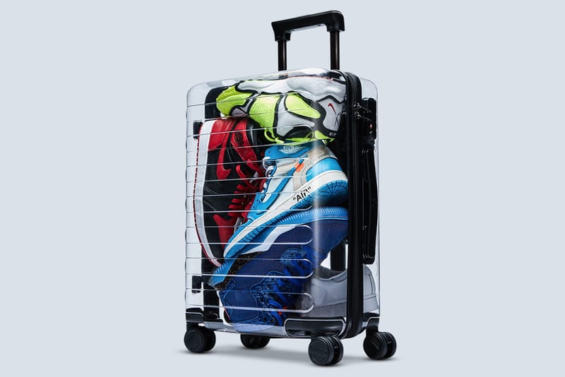 off white suitcase clear