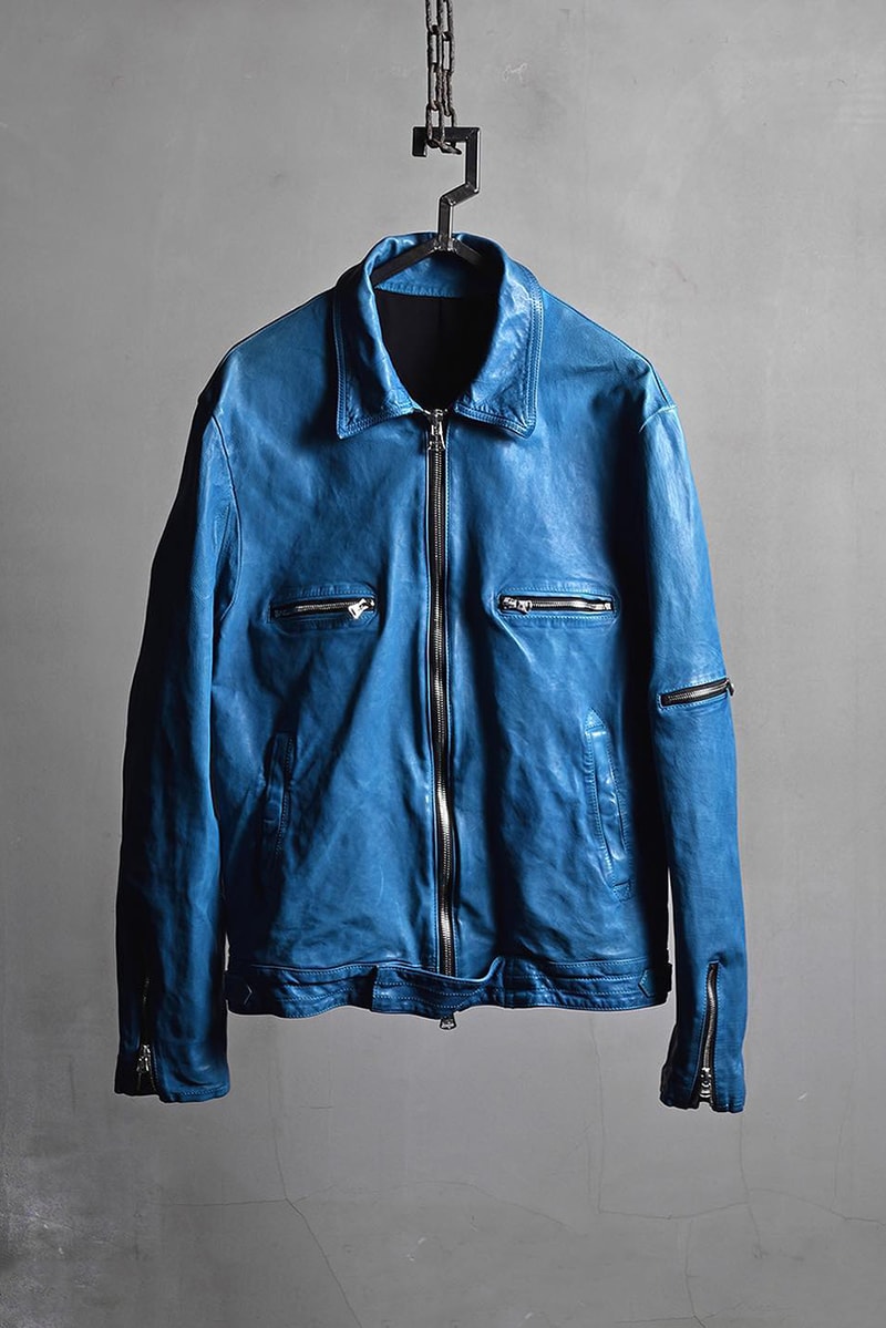 isamu katayama backlash yohji yamamoto pour homme fall winter 2018 collection leather jacket collab red blue black rider 