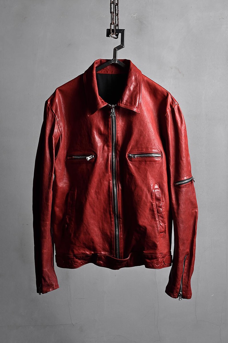 isamu katayama backlash yohji yamamoto pour homme fall winter 2018 collection leather jacket collab red blue black rider 